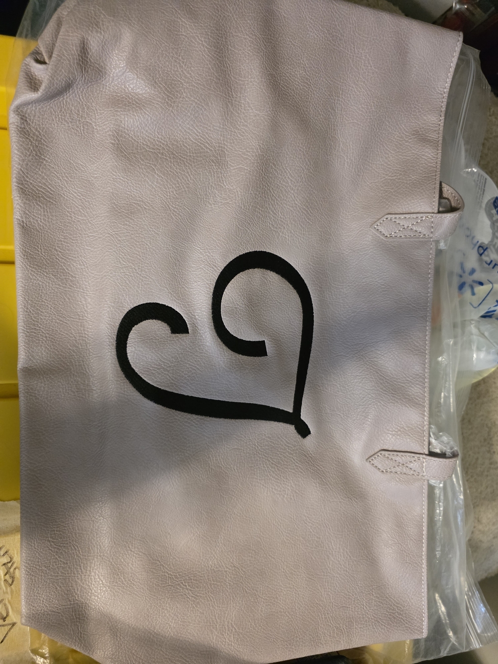 Thirty One Modern Tote Withba T On It. Distressed Stone Color